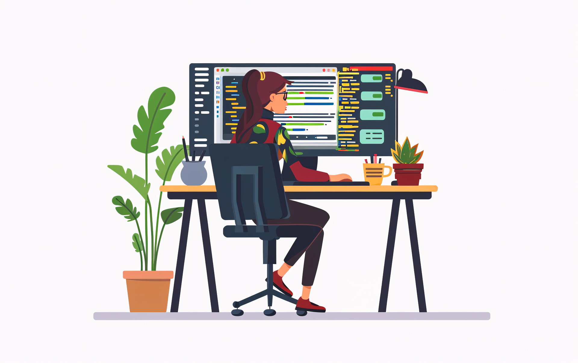Sofware developer at the desk image